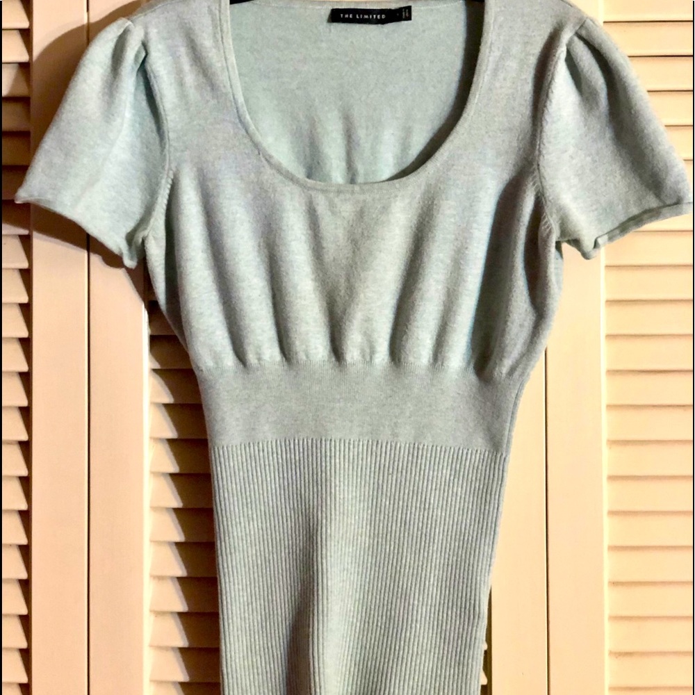 Limited Sea Green Short Sleeve Fitted Sweater